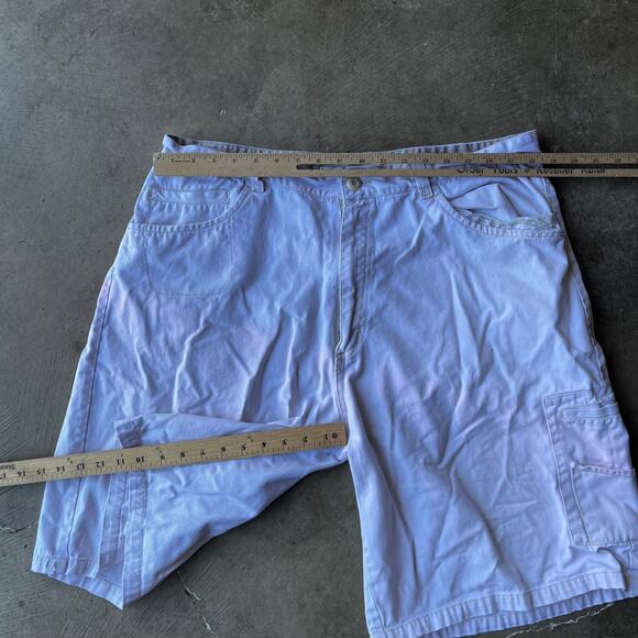 VINTAGE RESULT SHORTS Y2K CARGO WHITE BAGGY SUMMER FITS 37 - Picture 5 of 6